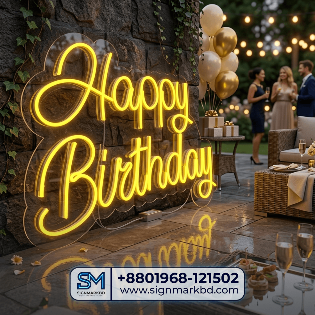 Custom Happy Birthday Neon Signage | LED Party Light